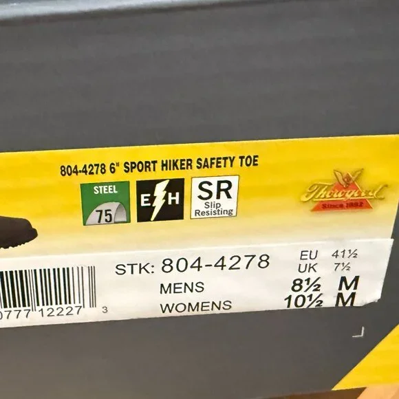 New Thorogood Leather Sport Hiker Steel Toe Work Boots Mens 8.5 Women 10.5 - Picture 3 of 11